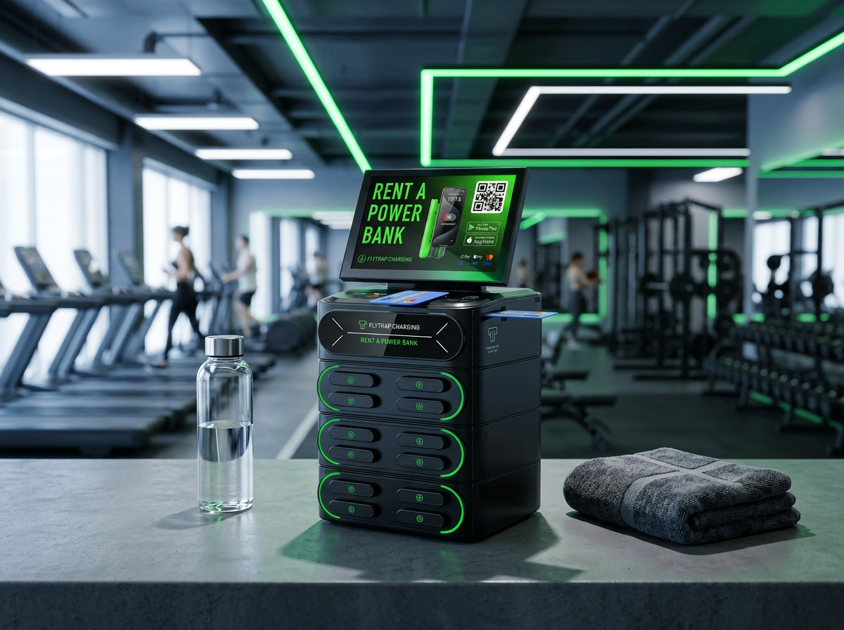 FlyTrap charging station deployed in gyms & fitness