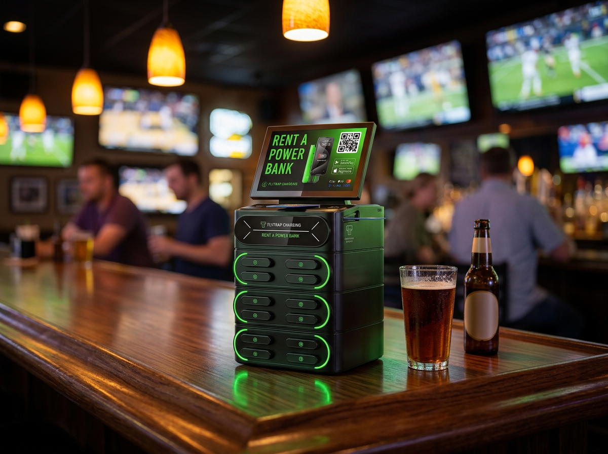 FlyTrap charging station deployed in sports bars